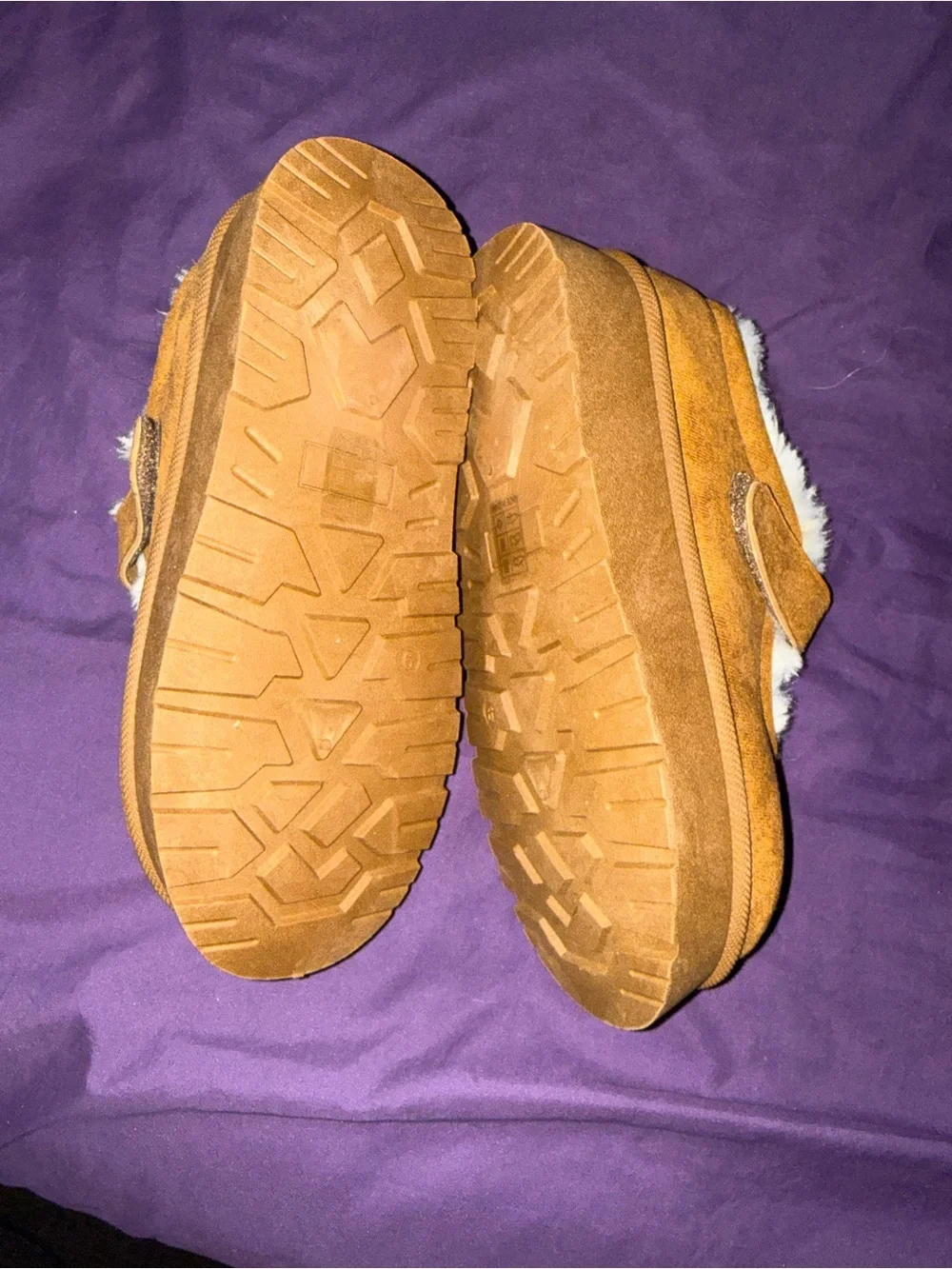 Faux-Shearling Mary Jane Platform Slippers - Tan
